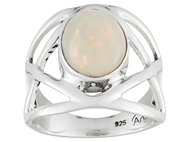Ethiopian opal cabochon ring